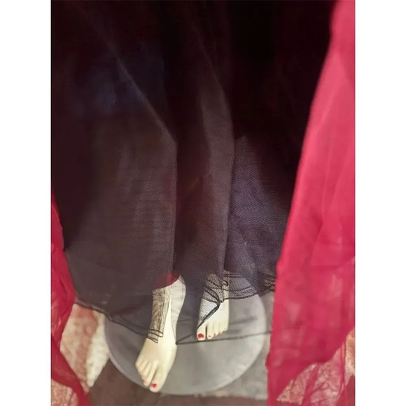 city studio  Deep Red Sleeveless V-Neck Long Evening Dress Size 3 Formal - Picture 10 of 16